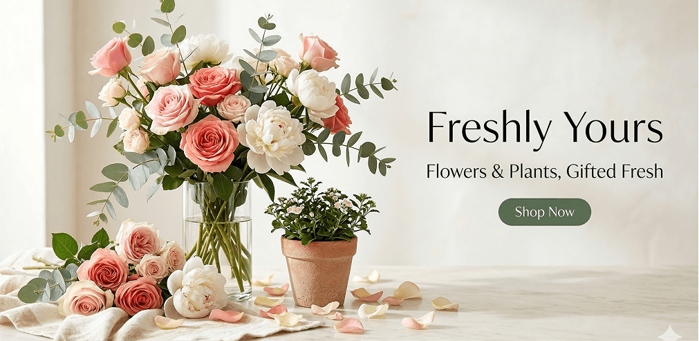 Fresh flowers and plants hero banner